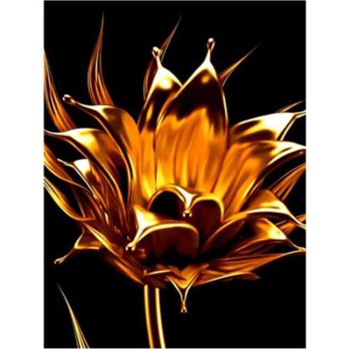 2021 New Full 5D DIY Diamond Painting Abstract Gold Flower Show Embroidery Rhinestone Mosaic Picture Home Decoration FC582
