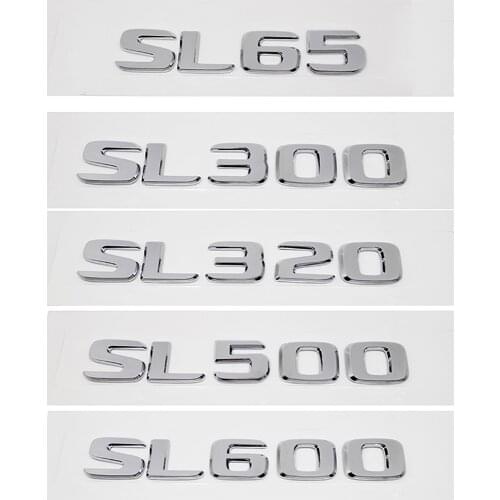 Car Rear Decorations for Mercedes Benz SL65 SL300 SL320 SL500 SL600 AMG W140 W164 Plastic Stickers Truck Emblem Decal Accessroy