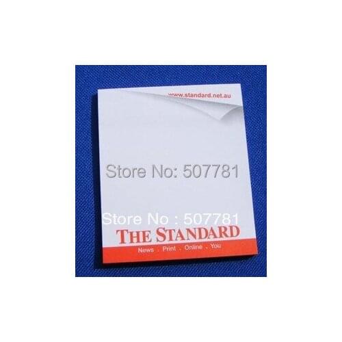 Free Ship Free Logo 75*90MM Size notepad, With Sticky , Best For Business Gifts ,25sheet/pc 500pcs/lot