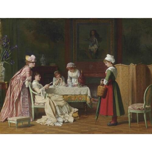 Free shipping classical court figure canvas prints miss princess oil painting printed on canvas wall art decoration picture