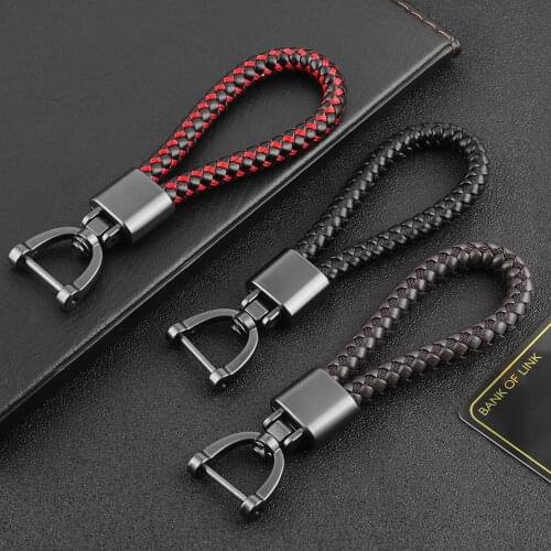 High-Grade Hand Woven Leather Car KeyChain Couples The Man Woman Wallet Chain Bag Charm Christmas Gifts Classic Delicate