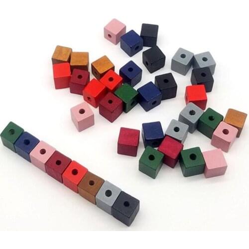 Wood DIY Cube Loose Bead Jewelery Accessory DIY Earrings Parts Earring Findings 12/14mm 10pcs y1250