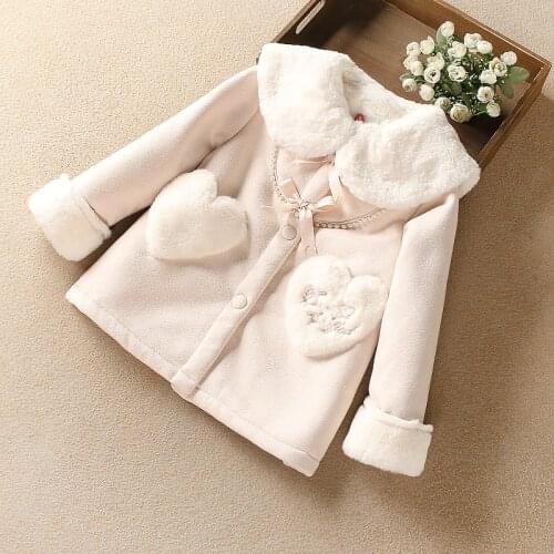 Children Kids Girls' coat winter new sweet and lovely suede coat winter fashion