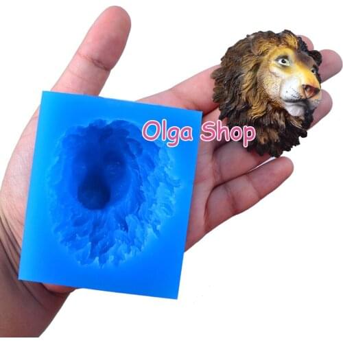DYL613 55.1mm x 48.1mm Lion Head Silicone Mold Fondant Cake Decoration Candy Chocolate Making Soap Candle Resin Clay Art Craft