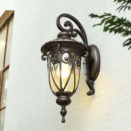 European style retro outdoor balcony corridor hall courtyard corridor gate external wall outdoor wall lamp