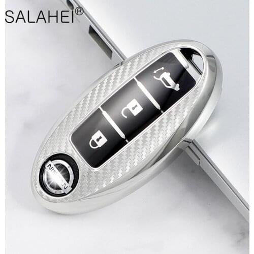 Hot Sale Carbon Fiber TPU Car Key Covers Case For Nissan Qashqai Pathfinder Versa Tidda Murano Rogue X-Trail Smart Car Key Shell