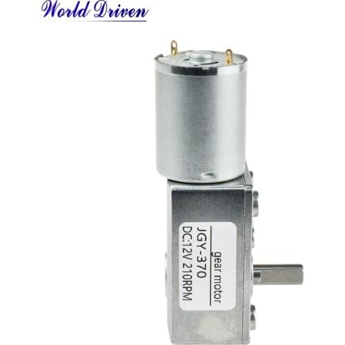 JGY-370 D Type Shaft 6MM 14MM 6V 12V 24V 2RPM to 210RPM DC Worm Drive Reduction Gear Motor Low Speed for DIY JGY370 Gearmotor