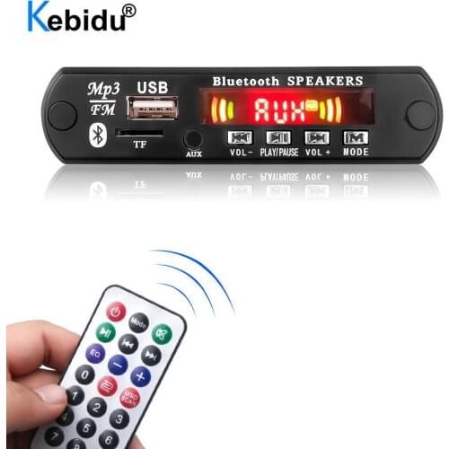 Kebidu DC 12V Bluetooth APE FLAC WAV WMA Audio Module APP Control MP3 WMA Decoder Board Support TF USB FM Speaker For Car Audio