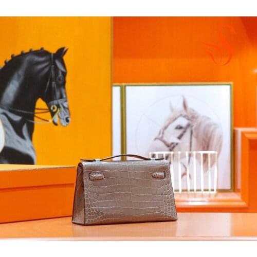 KL Pochette,Crocodile,Handmade Designer Handbags Famous Women Luxury Genuine Leather Female Top Quality