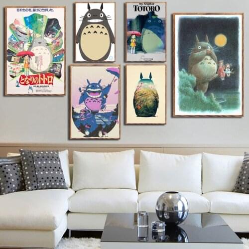 My Neighbour Totoro Ghibli Miyazaki Hayao Classic Anime Movie Art Painting Silk Canvas Poster Wall Home Decor