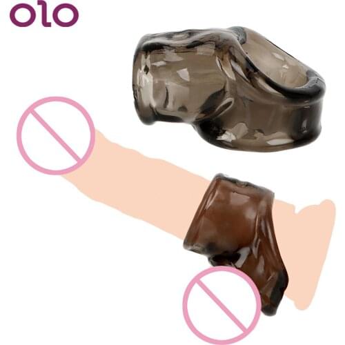 OLO Penis Ring Elastic Scrotal Binding Cock Ring Silicone Penis Harder Delay Ejaculation Sex Toys for Men Male Adult Products