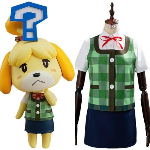 Game Animal Cosplay Crossing Isabelle Cosplay Costume Outfits Halloween Carnival Uniform Full Suits