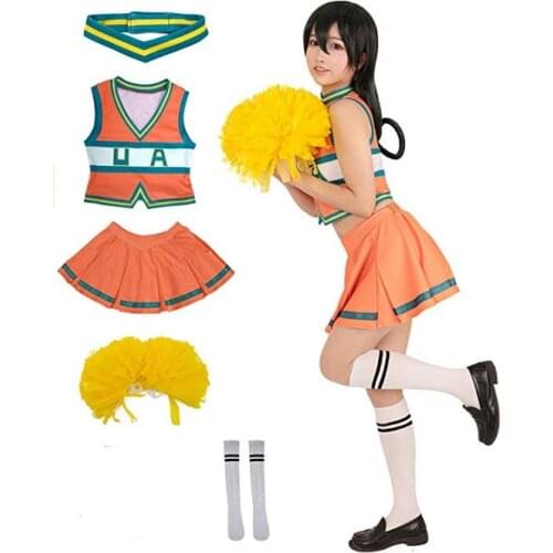 Halloween Costumes Boku No Hero Academia My Hero Academia Asui Tsuyu Cosplay Costume Cheerleader Cheerleading Uniform
