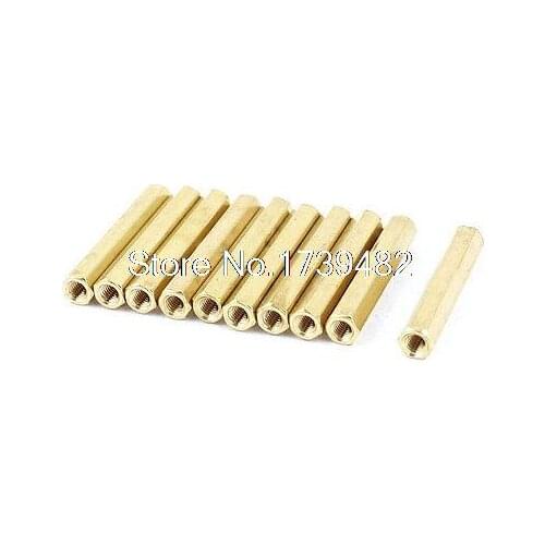 M3 x 30mm Female/Female Thread Brass Hex Standoff PCB Pillar Spacer 10pcs