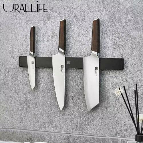 URALLIFE HUOHOU Magnetic Knife Holder Stainless Steel Storage Holder Knife Organizer Stand Kitchen Accessories Knife Shelves Kit