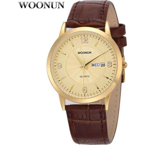 Man Watch 2020 Luxury Men Gold Watches Genuine Leather Date Day Quartz Watch Ultra Slim Watches Men Business Watch montre homme