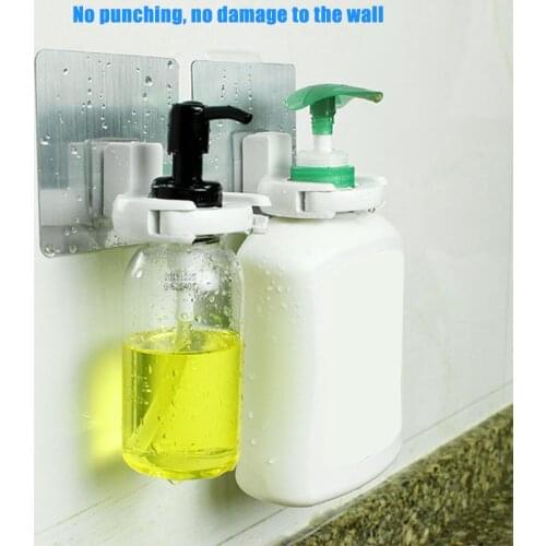 Bathroom Organizer Wall Mounted Shampoo Bottle Shelf Shower Gel Rack Liquid Soap Holder Self Adhesive Shelves Hanger