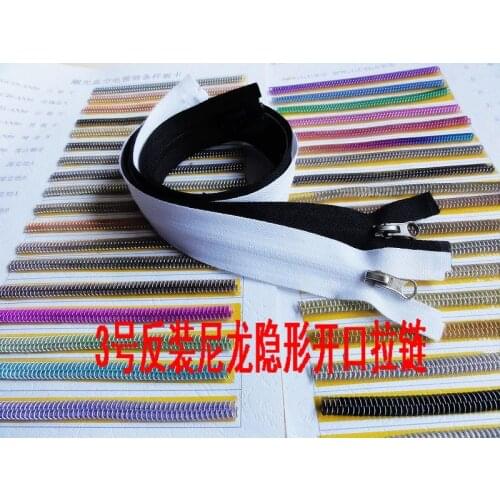 3# invisible zipper for sewing nylon zipper wedding clothing accessories 70cm 6pcs/lot white/black free shipping