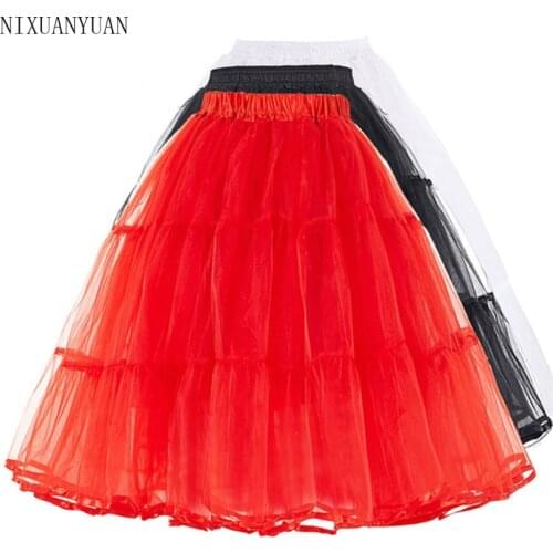 New Fashion Tulle Crinoline Vintage Petticoat Wedding Dress Underskirt Rockabilly Tutu Fluffy Adult Short Organza Petticoats