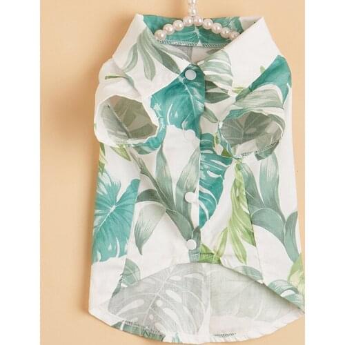 2021 New Summer Fashion Dogs Hawaiian Shirt Beautiful Printed Dog Clothes Soft Comfortable Beach Shirts Pet Clothing Hot Sale