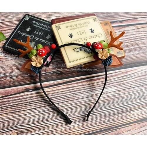 Reindeer Antlers Headband Christmas Easter Halloween Party DIY Women Deer Ear Party Hairband Wedding Jewelry B1030