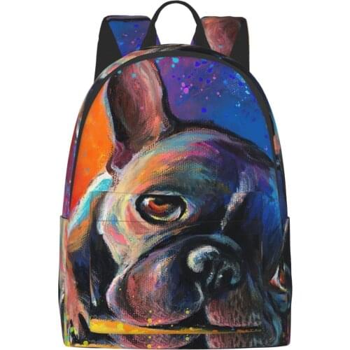 Whimsical Colorful French Bulldog Girl backpack boy computer backpack man backpack woman backpack
