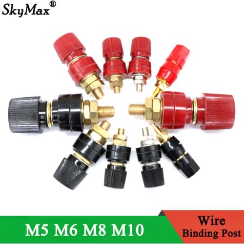 Wire Binding Post Thread Screw M5 M6 M8 M10 Lithium Battery Weld Inverter Clamp Power Supply Connect Terminal Splice Black Red
