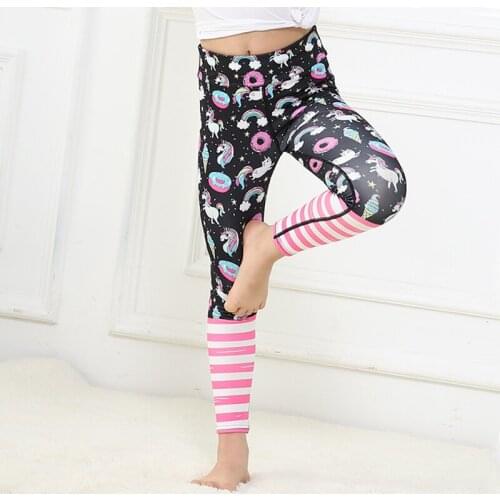 Spring 3D printing Mermaid unicorn Girls Pants Sports Leggings For Girls Kids teenagers High waist Yoga Children Pants Trousers