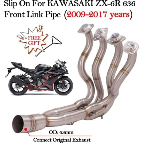 Slip On For KAWASAKI ZX6R ZX-6R 636 2009-2017 Years Motorcycle Exhaust System Escape MotoR Modified Front Conneccting Link Pipe