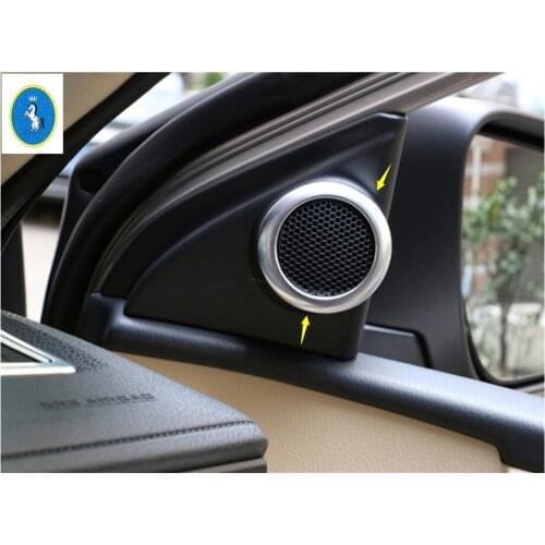 Yimaautotrims Auto Accessory Pillar A Stereo Speaker Audio Sound Ring Cover Trim 2 Pcs Fit For Toyota Corolla 2014 2015 2016 ABS