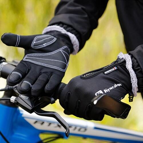Kyncilor Winter Bike Touch Screen Gloves Warm Mens And Womens Windproof Sports Water Repellent Mountain Road Cycling Gloves