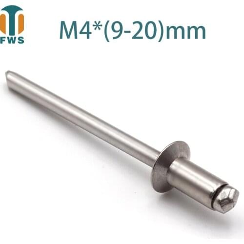 10 PCS M4*(9-20)mm Stainless Steel Countersunk Head Break Mandrel Blind Rivet Nail Pop Rivets for Furniture Car Aircraft