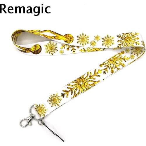 20pcs Golden snowflake pattern anime movie vintage fans 90s Neck Strap Lanyards ID badge card holder keychain Mobile Phone Strap