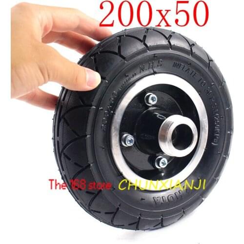 200x50 wheel tyre Electric Scooter Tyre With Wheel Hub 8"Scooter Inflation Electric Vehicle Aluminium Alloy Wheel Pneumatic Tire