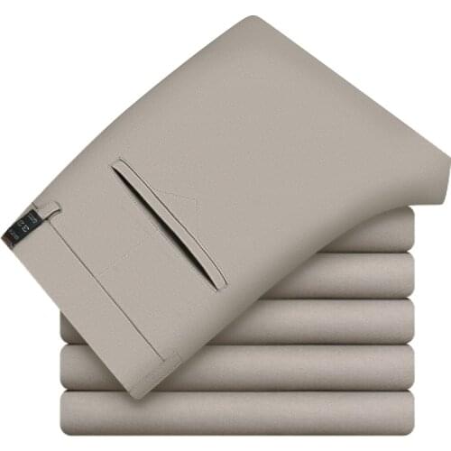 2021 High Quality Cotton Fashion Male Bottoms Clothing Plus Size 42 44 Casual Pants Men Slim Fit