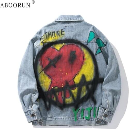 ABOORUN Mens Denim Jackets