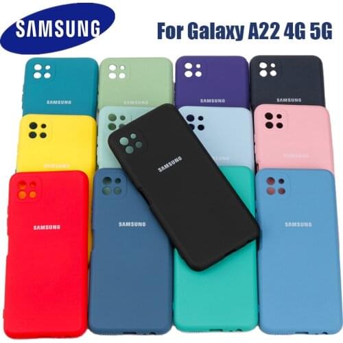A22 Case Originele Samsung Galaxy A 22 4G 5G Silky Silicone Cover Hoge Kwaliteit Soft-Touch Back Beschermende Galaxy a22 4g 5g