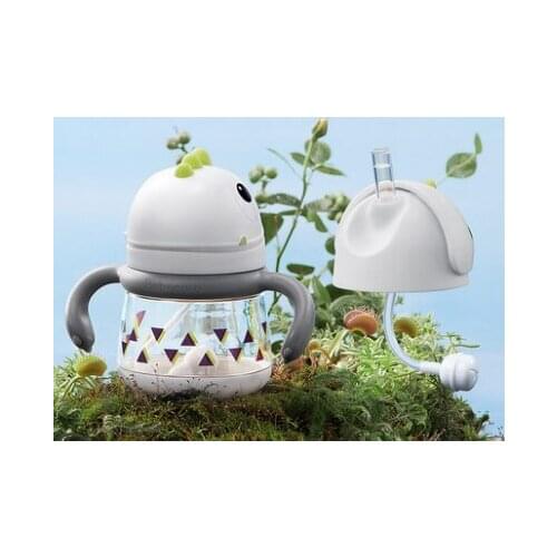 Children with handle anti-choking straw oxidation resistant food grade safety silica gel made of healthy drinking sippy cup J06