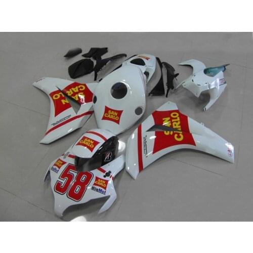 For H CBR1000 RR 08 09 10 11 CBR 1000RR 2008 2009 2010 2011 fashion fairing kit of motorcycle Red white Injection molding