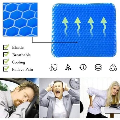 Flexible comfortableSilicone Honeycomb 3D ice pad seat Sitter Gel cushion non-slip soft Home office chair massage carpet