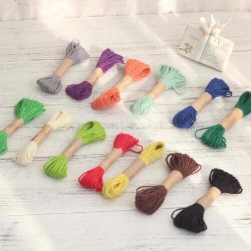 Hot Colorful hemp rope environmental dyed DIY hand-knitted decorative hemp cord gift pack thread 10 meters 15 colors Ms001