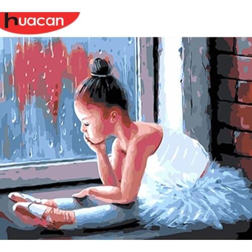 HUACAN Coloring By Numbers Portrait Hand Painted On Canvas DIY Home Decor Adult Handicraft Painting By Numbers Girl Acrylic Gift