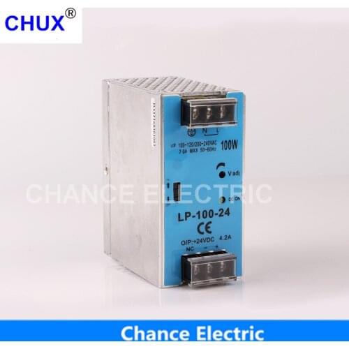 24V 12V Switching Power Supply 100W Mini size Din Rail Single Output 100-240V input LP100W Power Suppliers