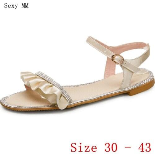 Summer Style Shoes Slides Women Flat Sandals Woman Shoes Flip Flops Slippers Sandals Small Plus Size 30 31 32 33 - 40 41 42 43