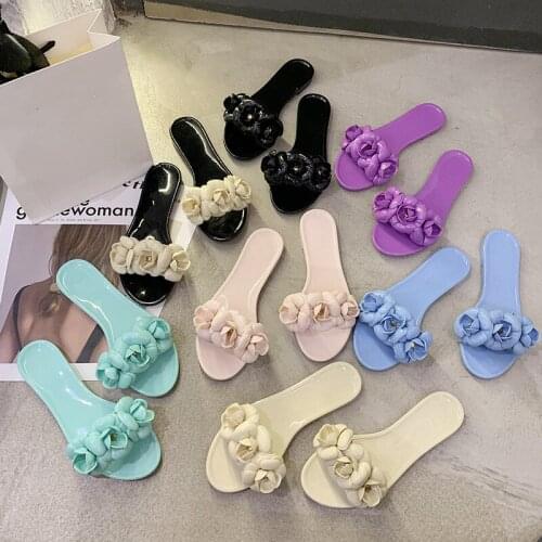 Summer 2021 Fashion womens beach shoes High quality floral Jelly slippers EU35-40 size BY834