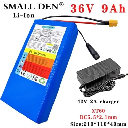 36V 9Ah 10S3P 18650 lithium battery pack 10S3P 500W 42V Electric bicycle scooter Wheelchair ebike Thin portable battery +Charger