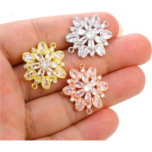 Juya DIY Jewelry Accessories Supplies Handmade Flower Charm Connectors For Fashion Bracelets Earrings Necklace Making Material
