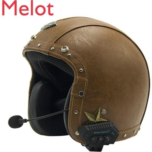 Motorcycle Helmet Men and Women Personality Handmade Retro Electric Motorcycle Half Helmet Four Seasons Universal