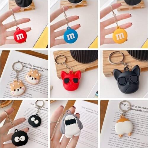 Cartoon For AirTags Cover Dog Funny Silicone Protection Anti-lost Protective Case for Air Tags Locator Tracker Cover For Air Tag
