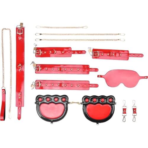 BDSM Bondage Restraint Kits Sex Toys For Women Couples Blindfold Ankle Cuff Hog-tie Restraints Set Punishment Adult Games